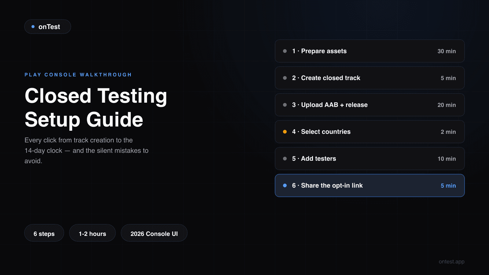 How to Set Up Google Play Closed Testing: Step-by-Step Guide (2026)